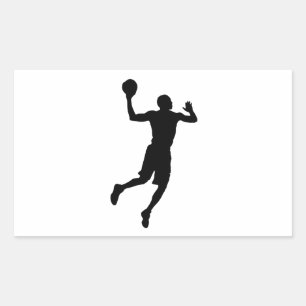 Pop Art Basketball Player Silhouette Rectangular Sticker