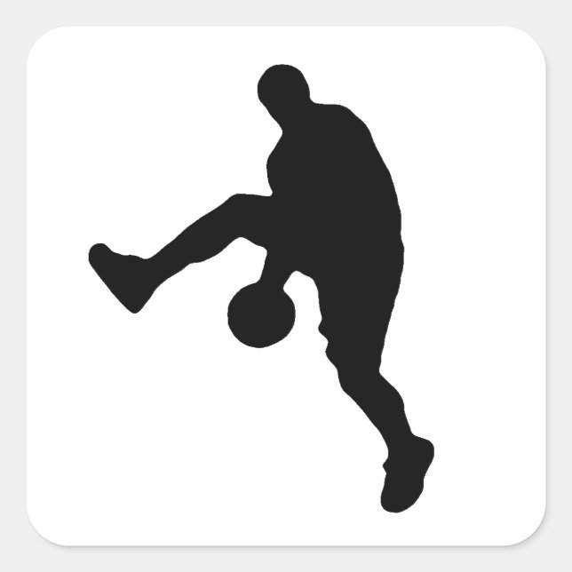 Pop Art Basketball Player Silhouette Square Sticker (Front)