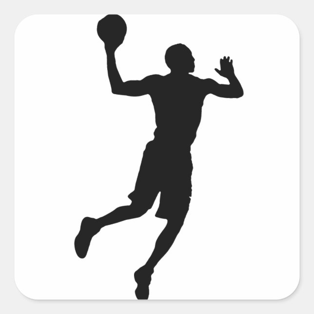Pop Art Basketball Player Silhouette Square Sticker (Front)
