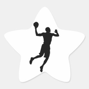 Pop Art Basketball Player Silhouette Star Sticker