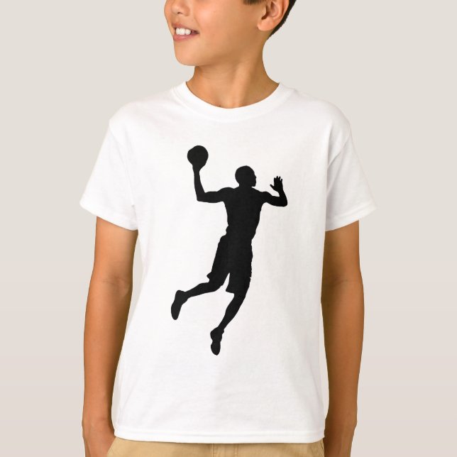 Pop Art Basketball Player Silhouette T-Shirt (Front)