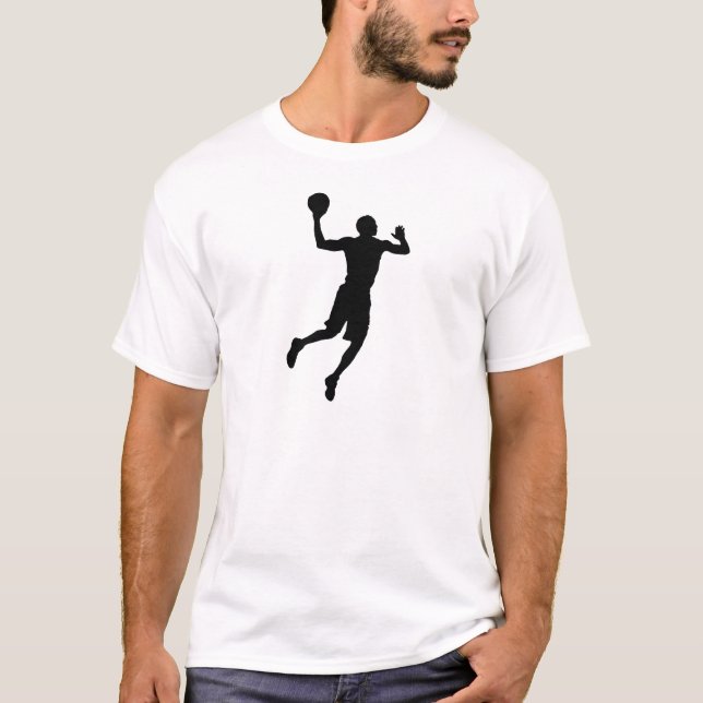 Pop Art Basketball Player Silhouette T-Shirt (Front)