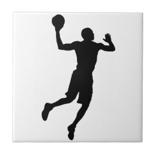 Pop Art Basketball Player Silhouette Tile