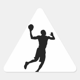 Pop Art Basketball Player Silhouette Triangle Sticker