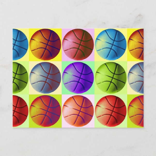 Pop Art Basketball Postcard (Front)