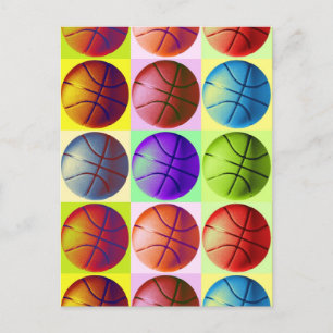 Pop Art Basketball Postcard