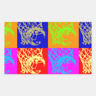 Pop Art Basketball Rectangular Sticker