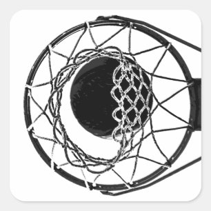 Pop Art Basketball Square Sticker