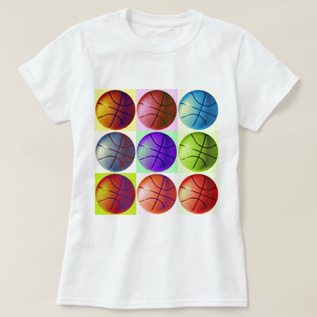 Pop Art Basketball T-Shirt (Design Front)