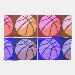 Pop Art Basketball Tea Towel