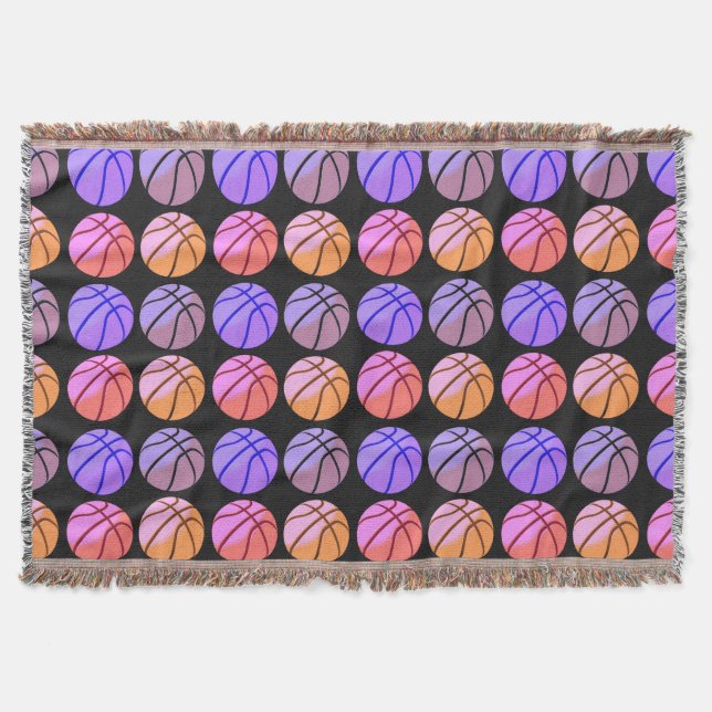 Pop Art Basketball Throw Blanket (Front)