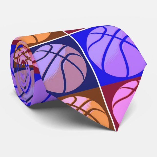 Pop Art Basketball Tie (Rolled)