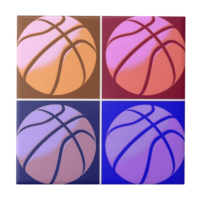 Pop Art Basketball Tile (Front)
