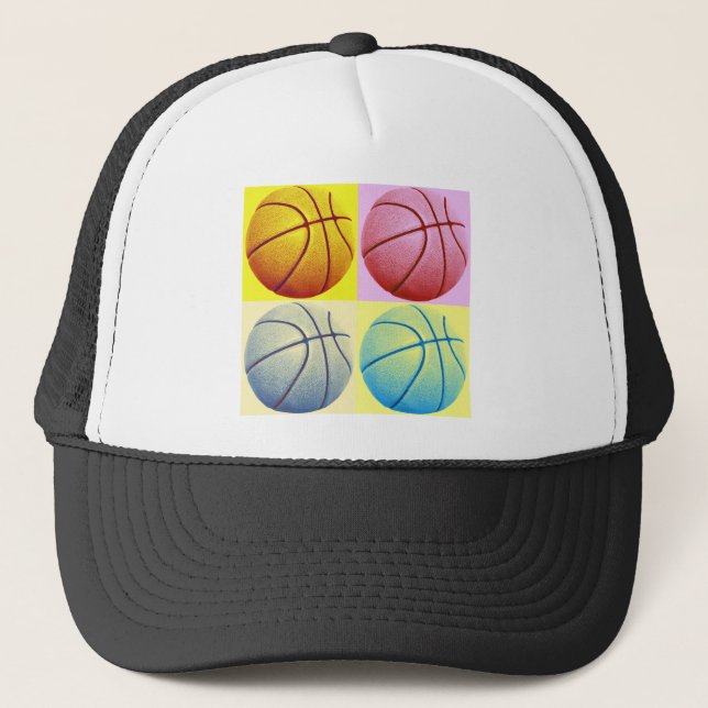 Pop Art Basketball Trucker Hat (Front)