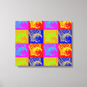 Pop Art Basketball Unique Trendy Wrapped Canvas