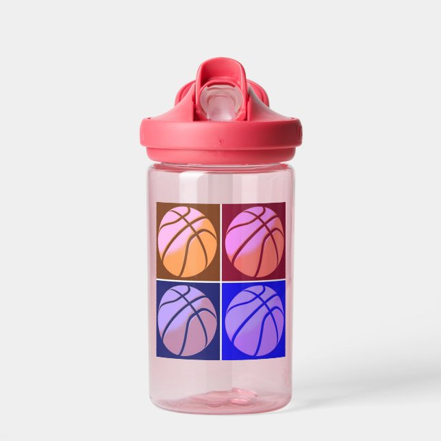 Pop Art Basketball Water Bottle (Front)