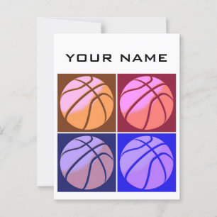 Pop Art Basketball Your Name Postcard