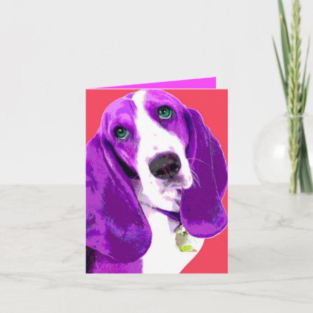 Pop Art Basset Hound Card (Front)