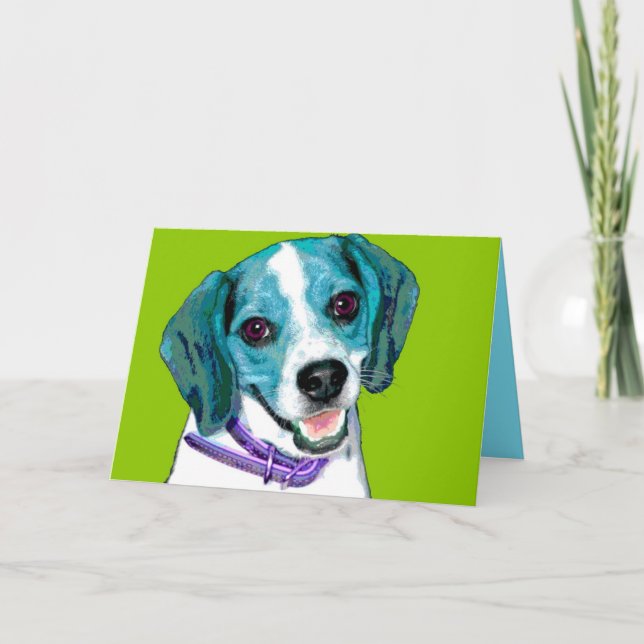 POP ART Beagle Puppy Card (Front)
