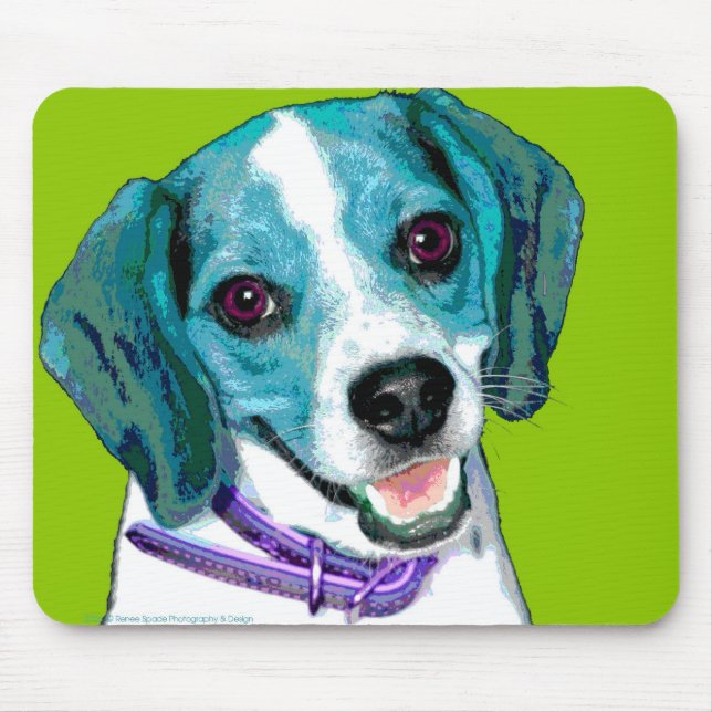 Pop ART Beagle Puppy Mouse Mat (Front)