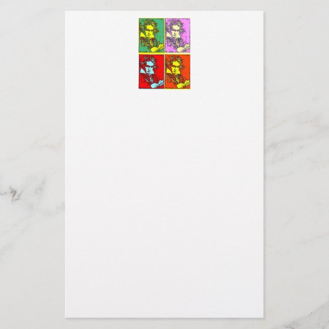 Pop-art Beethoven Stationery (Front)