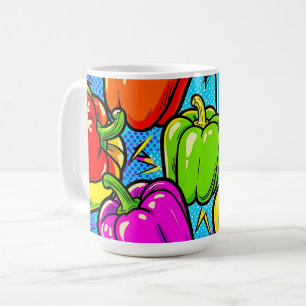 Pop Art Bell Peppers Pattern Coffee Mug