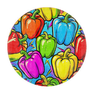 Pop Art Bell Peppers Pattern Cutting Board