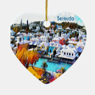 Pop Art Bermuda Ceramic Tree Decoration