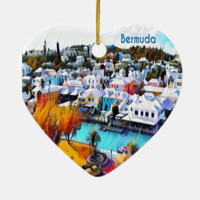  Pop Art Bermuda Ceramic Tree Decoration (Back)