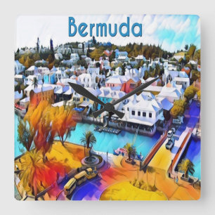 Pop Art Bermuda wall clock