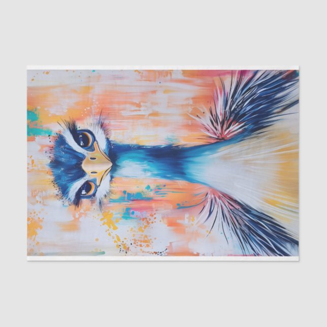 Pop Art Bird, Bold & Vibrant DJ2L Decoupage Tissue Paper (Front)