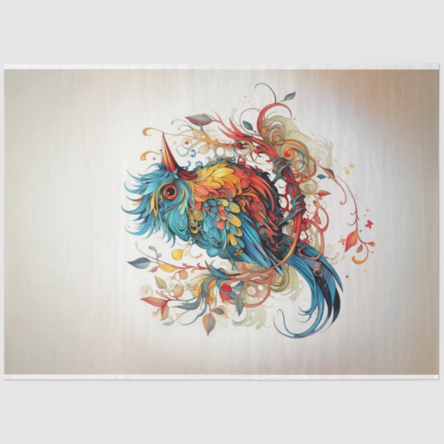 Pop art Birds of Paradise Decoupage Tissue Paper (Front)