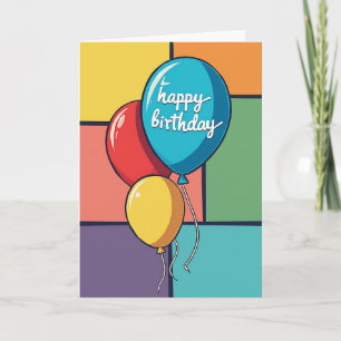 Pop Art Birthday Balloons Card