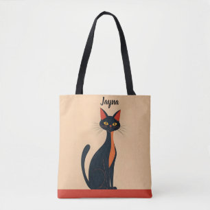 Pop Art Black Cat Tote Bag