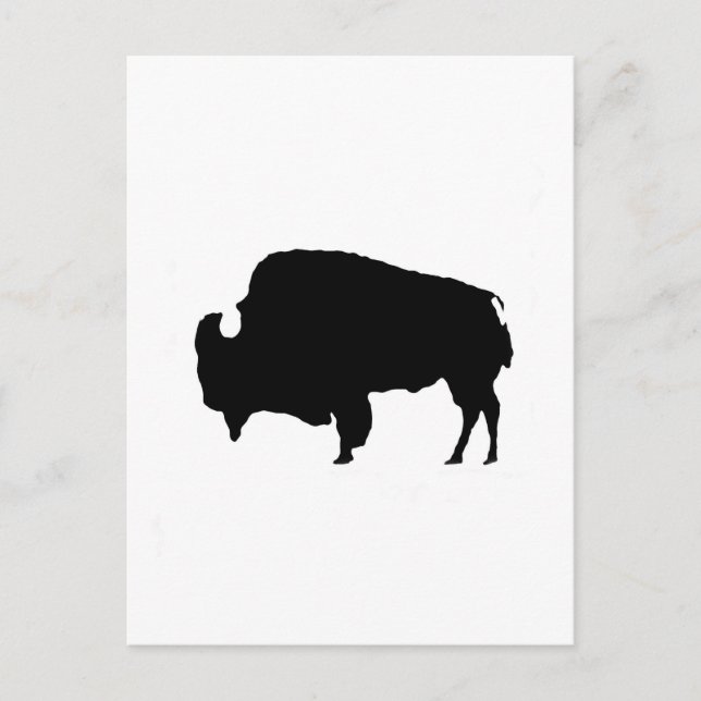 Pop Art Black & White Buffalo Silhouette Postcard (Front)