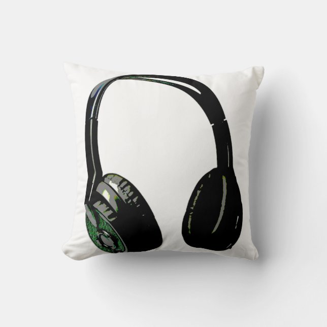 Pop Art Black & White Headphone Cushion (Front)