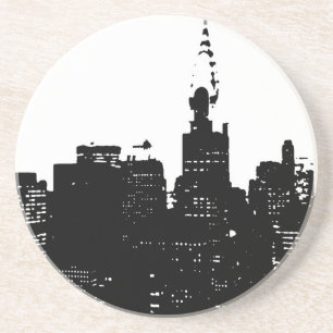 Pop Art Black & White New York Coaster