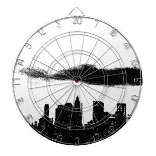 Pop Art Black White NYC New York City Dartboard
