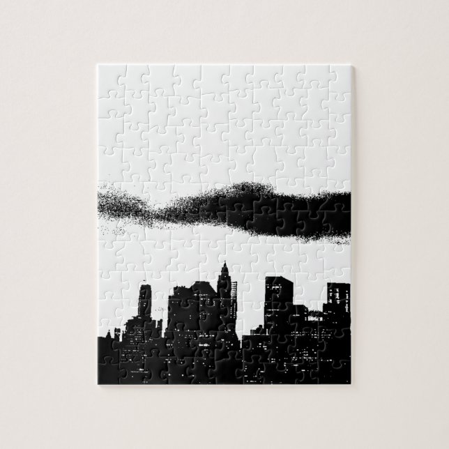 Pop Art Black White NYC New York City Jigsaw Puzzle (Vertical)