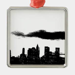 Pop Art Black White NYC New York City Metal Tree Decoration