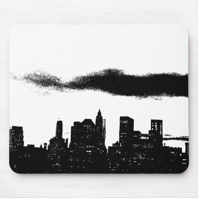 Pop Art Black White NYC New York City Mouse Mat (Front)
