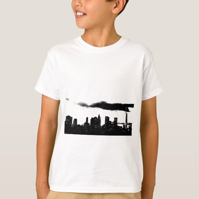 Pop Art Black White NYC New York City T-Shirt (Front)