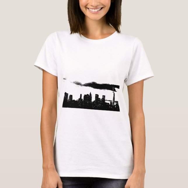 Pop Art Black White NYC New York City T-Shirt (Front)