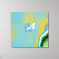 Pop Art Blue Cosmos Flower