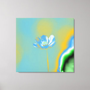 Pop Art Blue Cosmos Flower Canvas Print