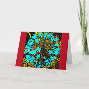 Pop-Art Blue Flower Ball Card