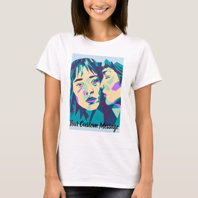 Pop Art | Blue Green and Cyan | Whisper T-Shirt (Front)