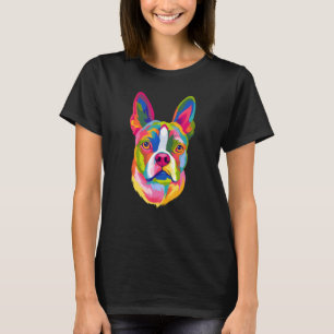 Pop Art Boston Terrier Lover Gift Men Women Dog Te T-Shirt
