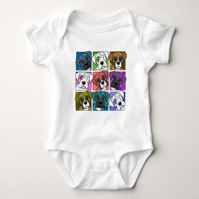 Pop Art Boxer Baby Bodysuit (Front)