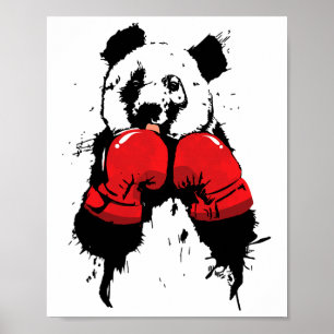 Pop Art Boxing Panda Bear Boxer Poster